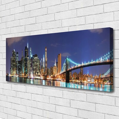 Canvas Kunstdruck Brücke Stadt Architektur