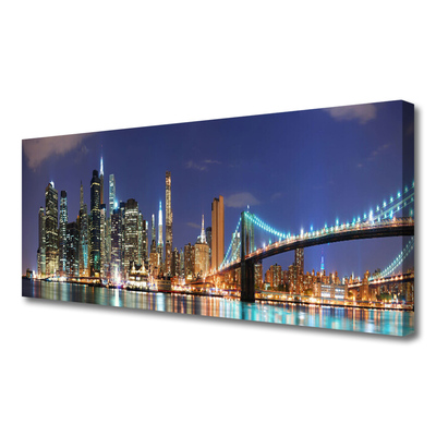Canvas Kunstdruck Brücke Stadt Architektur