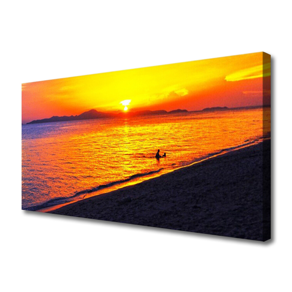 Canvas Kunstdruck Meer Sonne Strand Landschaft