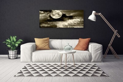 Canvas Kunstdruck Nacht Mond Landschaft