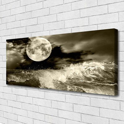 Canvas Kunstdruck Nacht Mond Landschaft