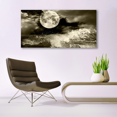 Canvas Kunstdruck Nacht Mond Landschaft