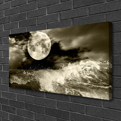 Canvas Kunstdruck Nacht Mond Landschaft