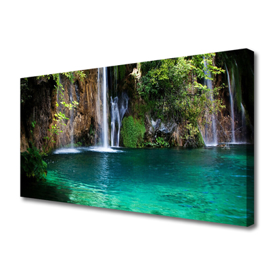 Canvas Kunstdruck See Wasserfall Natur