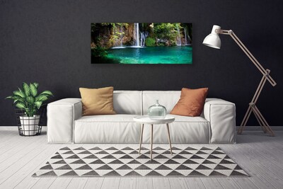 Canvas Kunstdruck See Wasserfall Natur