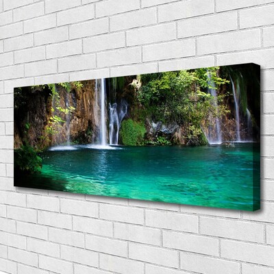 Canvas Kunstdruck See Wasserfall Natur