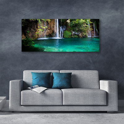 Canvas Kunstdruck See Wasserfall Natur