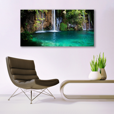 Canvas Kunstdruck See Wasserfall Natur