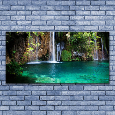 Canvas Kunstdruck See Wasserfall Natur