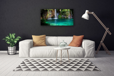 Canvas Kunstdruck See Wasserfall Natur