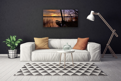 Canvas Kunstdruck Meer Boot Landschaft