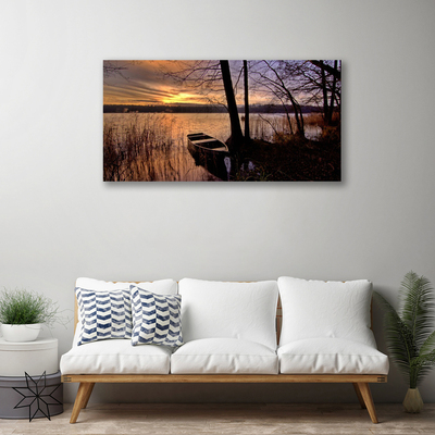 Canvas Kunstdruck Meer Boot Landschaft