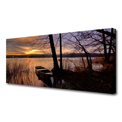 Canvas Kunstdruck Meer Boot Landschaft