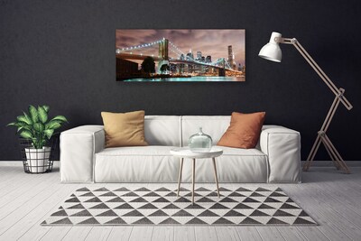 Canvas Kunstdruck Brücke Stadt Architektur