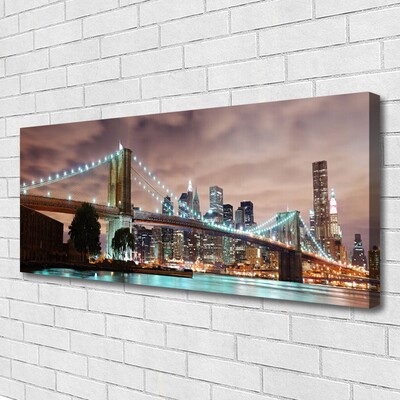 Canvas Kunstdruck Brücke Stadt Architektur