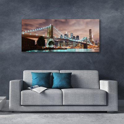 Canvas Kunstdruck Brücke Stadt Architektur