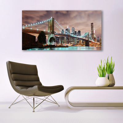 Canvas Kunstdruck Brücke Stadt Architektur