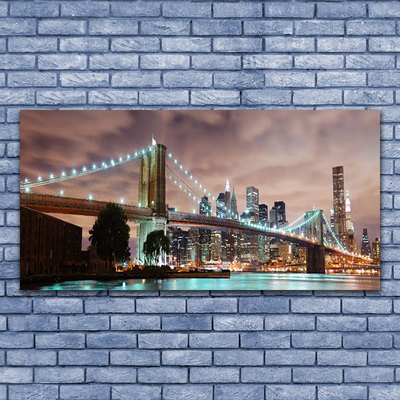 Canvas Kunstdruck Brücke Stadt Architektur