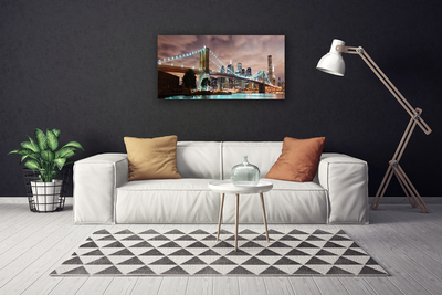 Canvas Kunstdruck Brücke Stadt Architektur