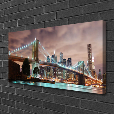 Canvas Kunstdruck Brücke Stadt Architektur