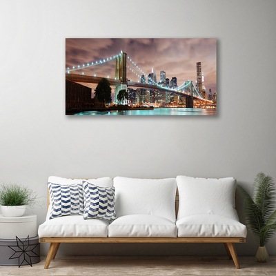 Canvas Kunstdruck Brücke Stadt Architektur