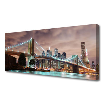 Canvas Kunstdruck Brücke Stadt Architektur