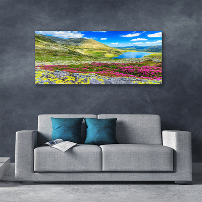 Canvas Kunstdruck Gebirge Bucht Wiese Natur