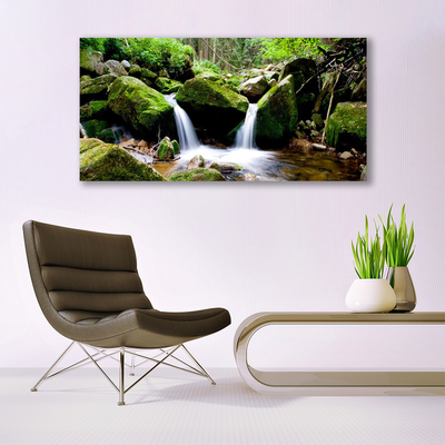 Canvas Kunstdruck Wasserfall Felsen Natur