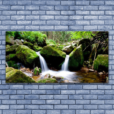 Canvas Kunstdruck Wasserfall Felsen Natur