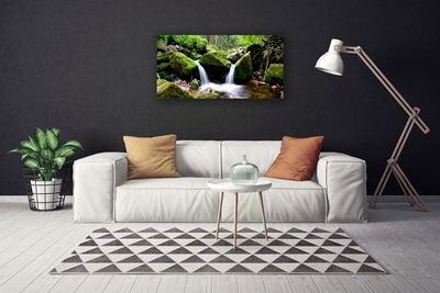 Canvas Kunstdruck Wasserfall Felsen Natur