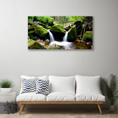 Canvas Kunstdruck Wasserfall Felsen Natur