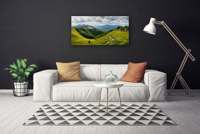 Canvas Kunstdruck Gebirge Wiese Landschaft