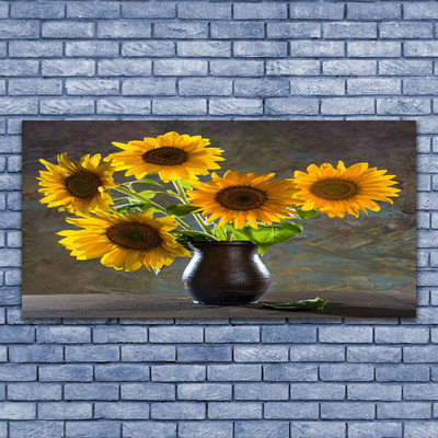 Canvas Kunstdruck Sonnenblumen Blumenvase Pflanzen