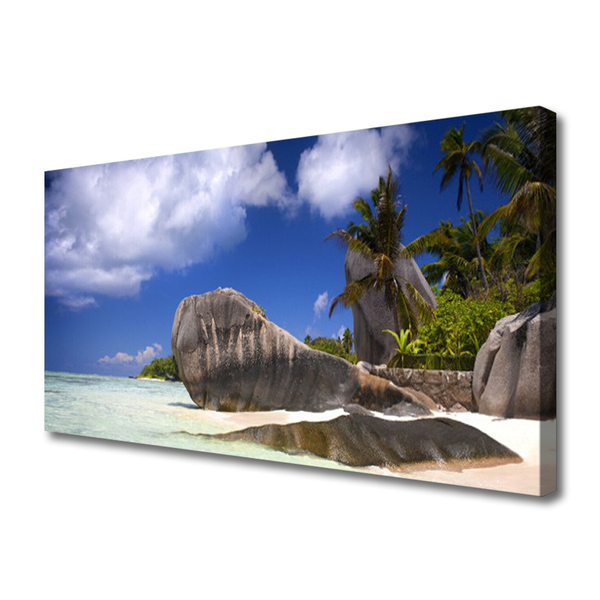 Canvas Kunstdruck Felsen Strand Landschaft