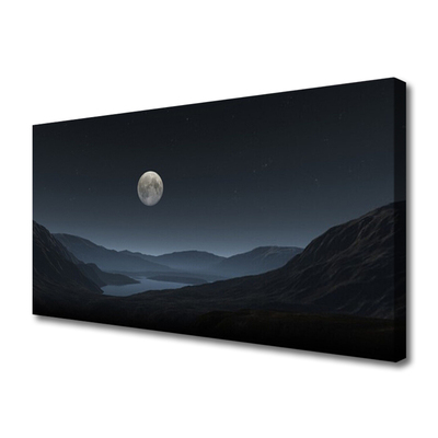 Canvas Kunstdruck Nacht Mond Landschaft