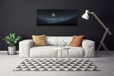 Canvas Kunstdruck Nacht Mond Landschaft