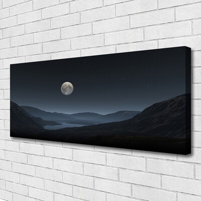 Canvas Kunstdruck Nacht Mond Landschaft