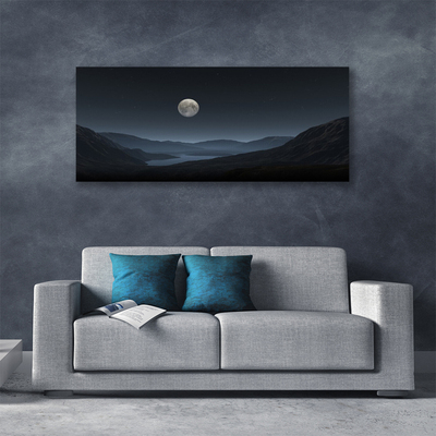 Canvas Kunstdruck Nacht Mond Landschaft