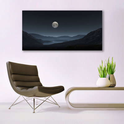 Canvas Kunstdruck Nacht Mond Landschaft