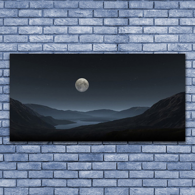 Canvas Kunstdruck Nacht Mond Landschaft