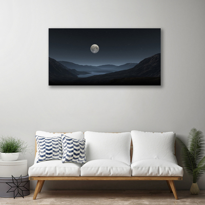 Canvas Kunstdruck Nacht Mond Landschaft