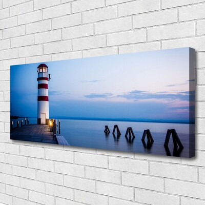 Canvas Kunstdruck Leuchtturm Meer Architektur