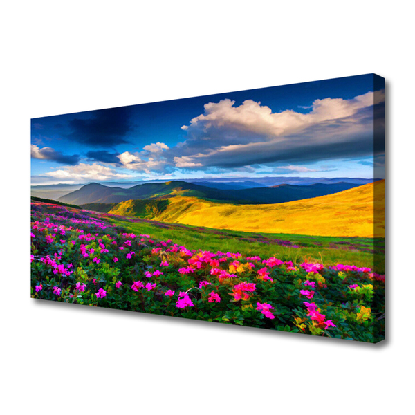 Canvas Kunstdruck Wiese Blumen Natur