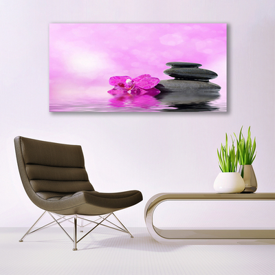 Canvas Kunstdruck Blume Steine Kunst