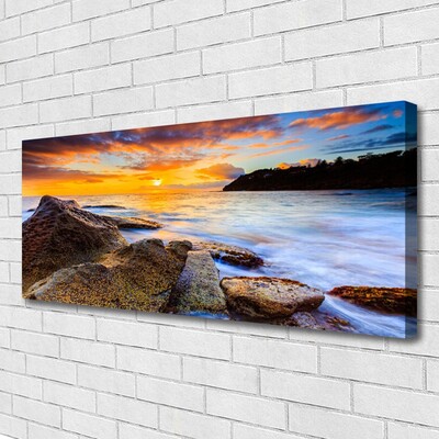 Canvas Kunstdruck Steine Meer Sonne Landschaft