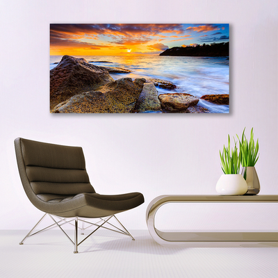 Canvas Kunstdruck Steine Meer Sonne Landschaft