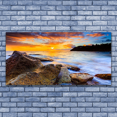 Canvas Kunstdruck Steine Meer Sonne Landschaft