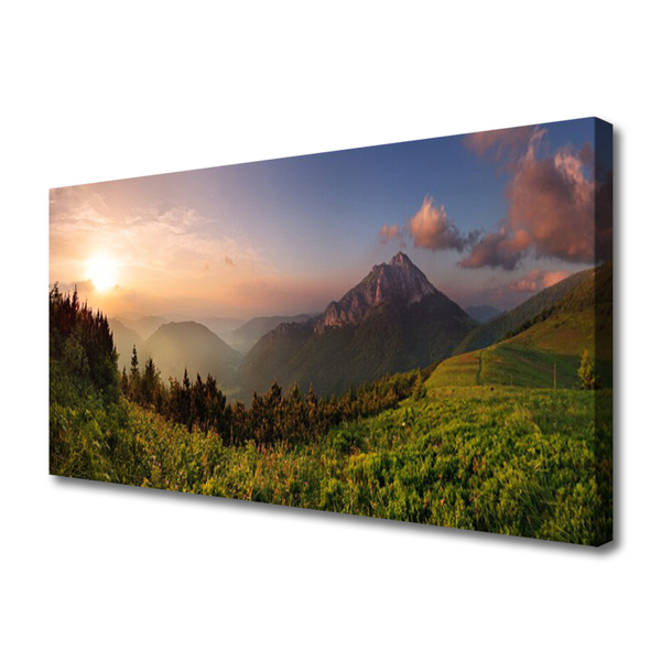 Canvas Kunstdruck Gebirge Wald Natur