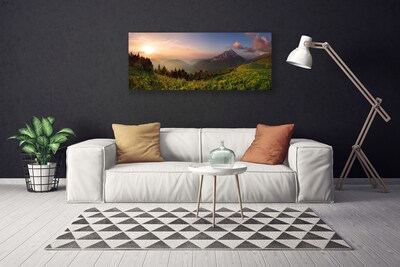 Canvas Kunstdruck Gebirge Wald Natur