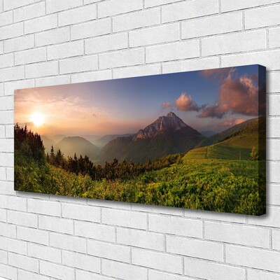 Canvas Kunstdruck Gebirge Wald Natur